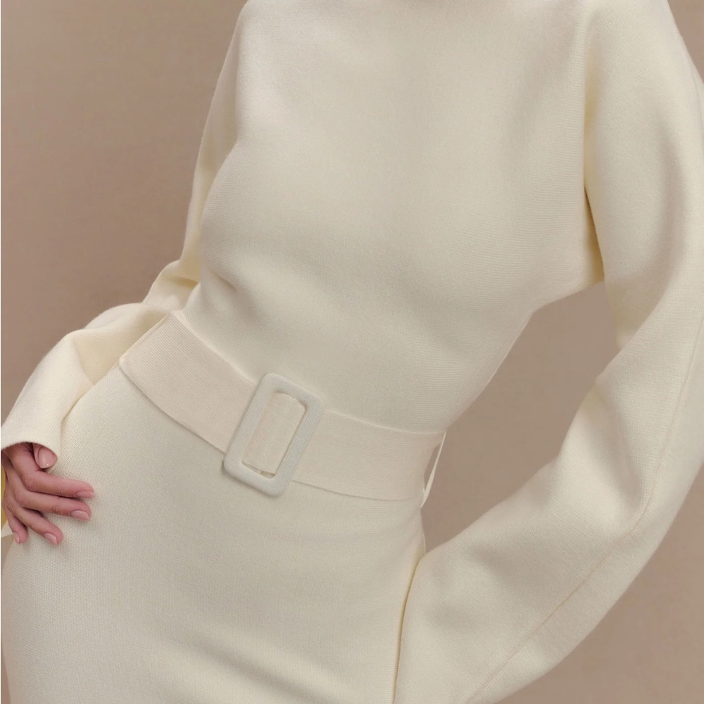 Meshki Cream Long Sleeve Dress - Picture 3 of 5
